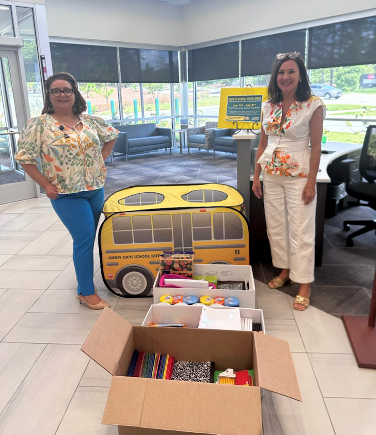 FBFCU Employees collecting supplies at the Southern Pines Branch