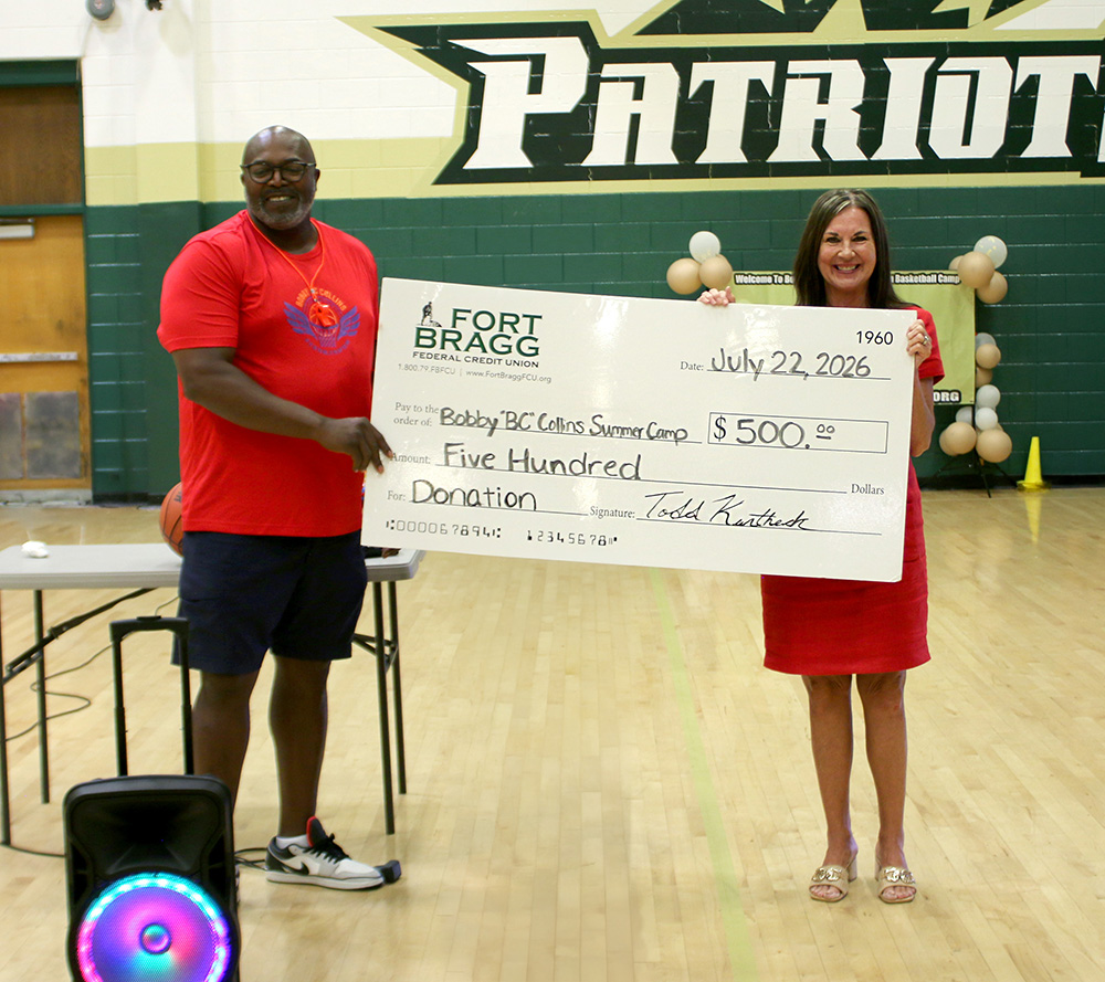 FBFCU Presenting a Donation to the Bobby BC Collins Camp