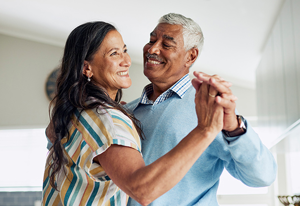 Older couple dancing