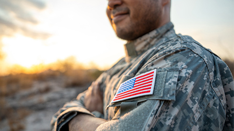 Soldier standing proudly